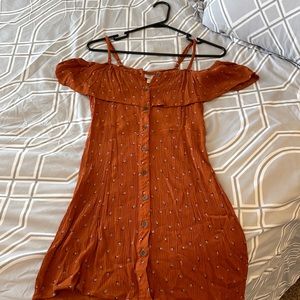 Spaghetti strap cold shoulder short dress